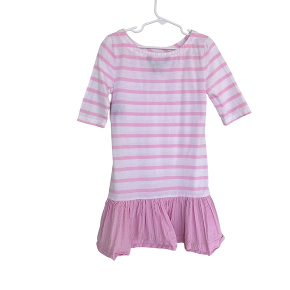 Ralph Lauren Other - Ralph Lauren Striped Drop Waist Dress Kids 6X Pink White Seersucker Skirt Pony